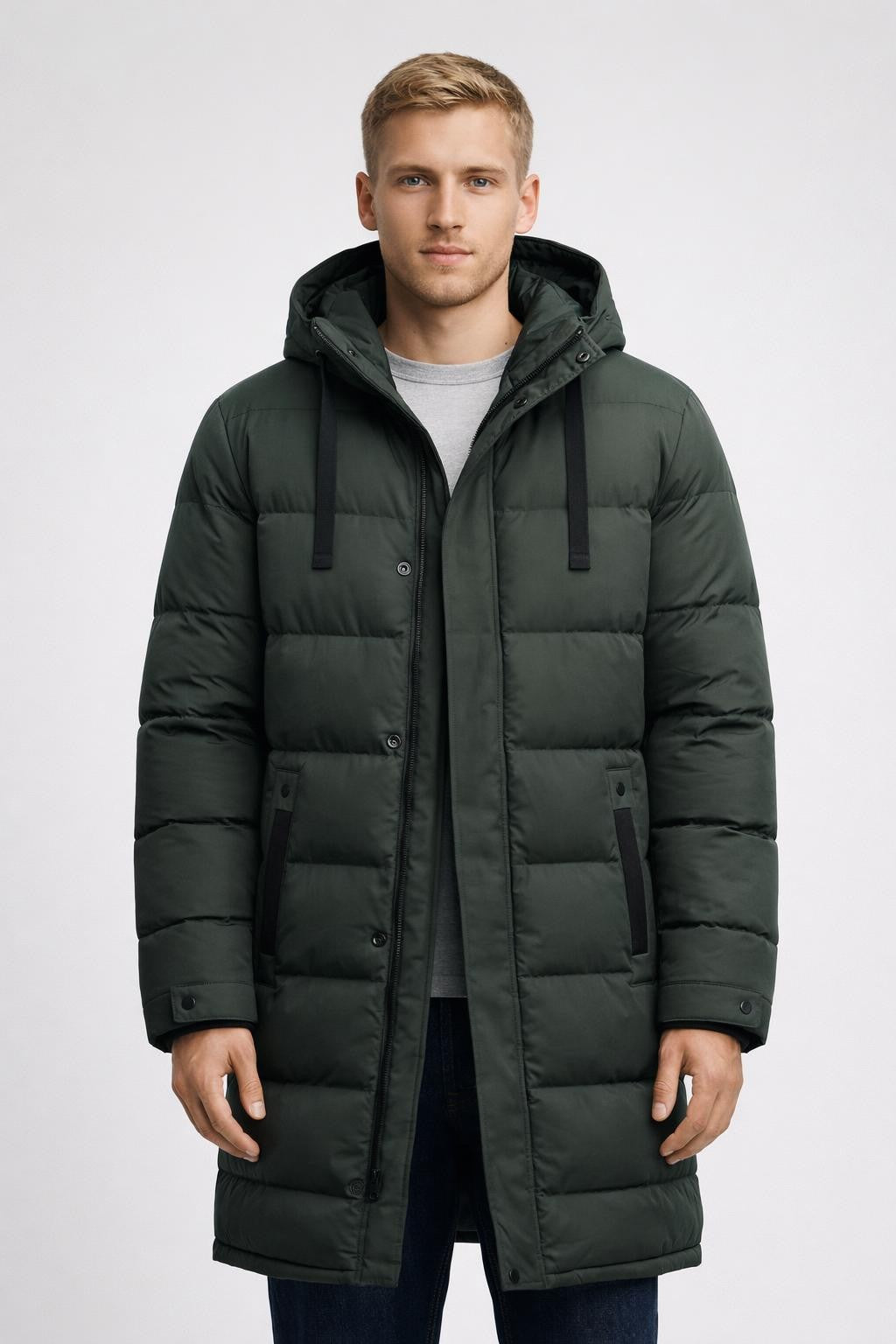 Men's Insulated Winter Jacket - Dark Green
