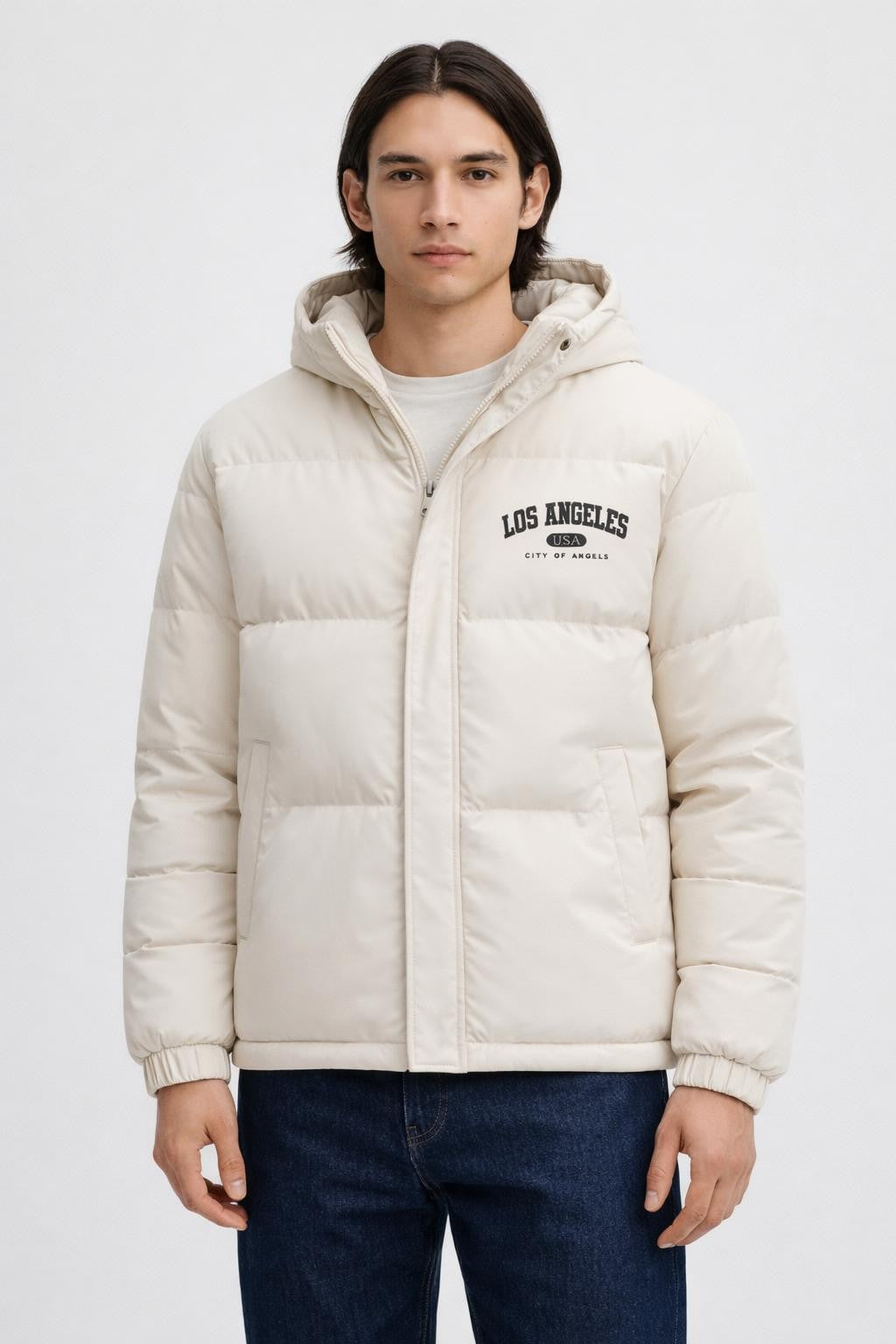 Men's Thick Windproof Winter Jacket - Dusty Pink