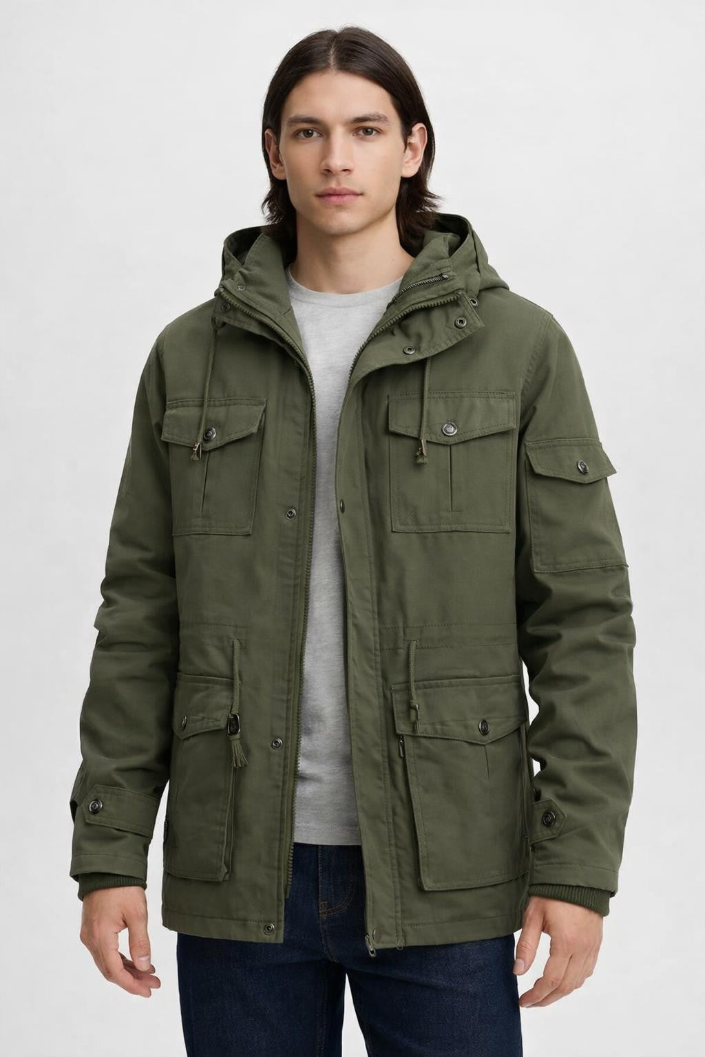 Men's Thick Cargo Bomber Jacket - Fern Green