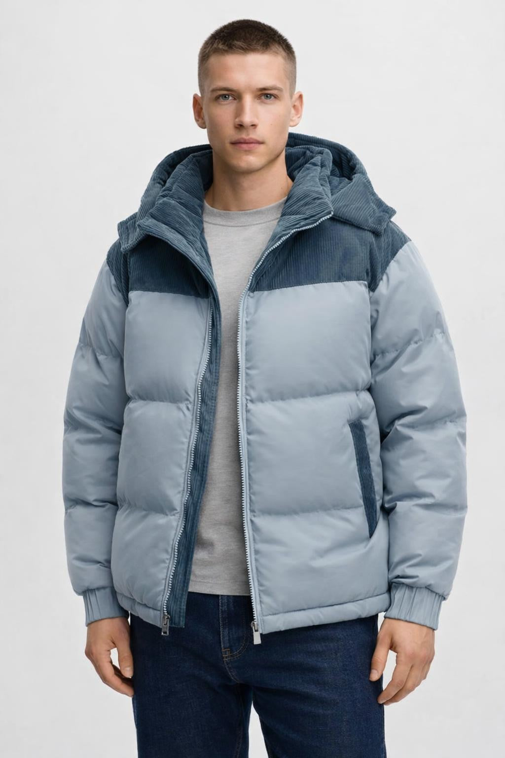 Men's Insulated Windproof Winter Jacket - Green