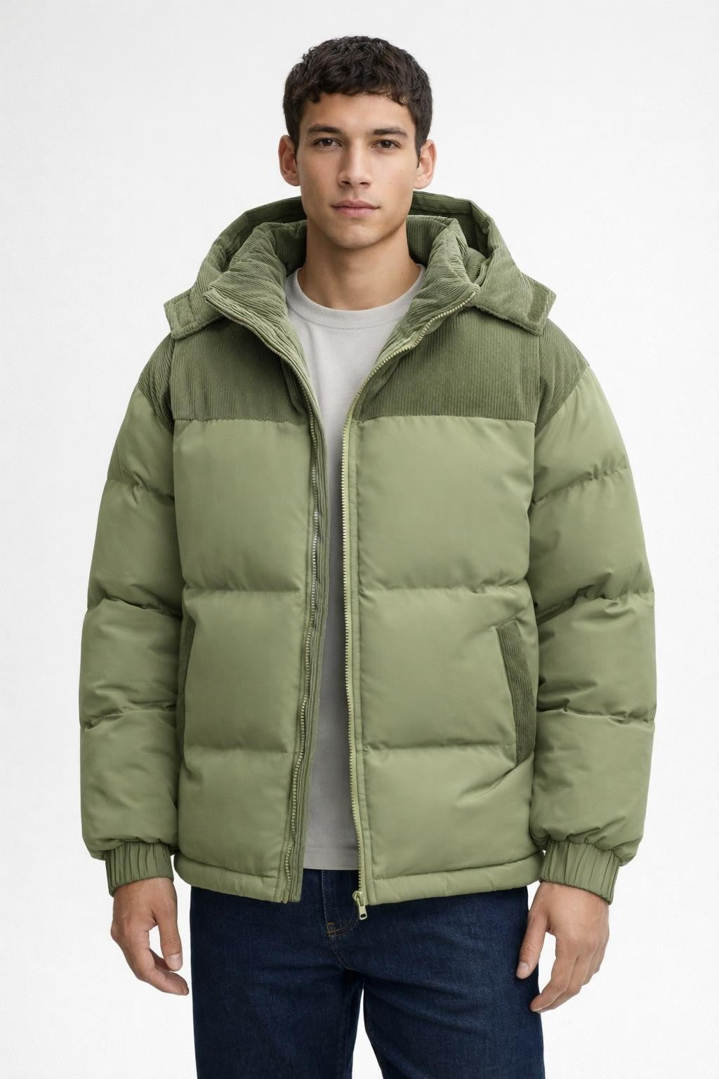 Men's Removable Lined Casual Jacket - Green