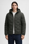 Men's Quilted Athletic Winter Jacket - Green