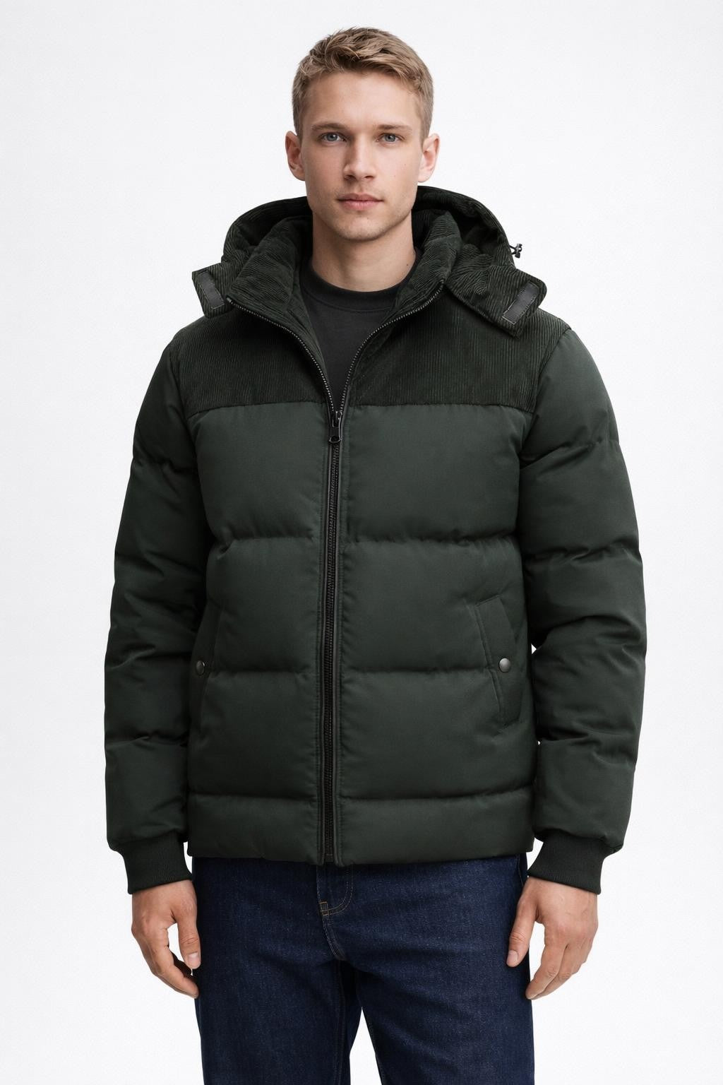 Men's Thick Corduroy Windproof Jacket - Green