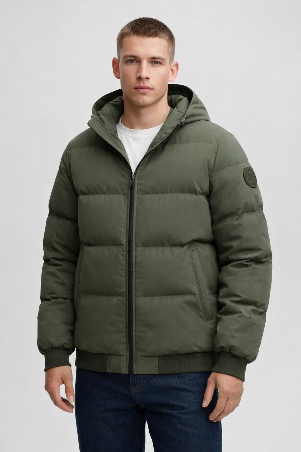 Men's Thick Casual Winter Jacket - Light Beige