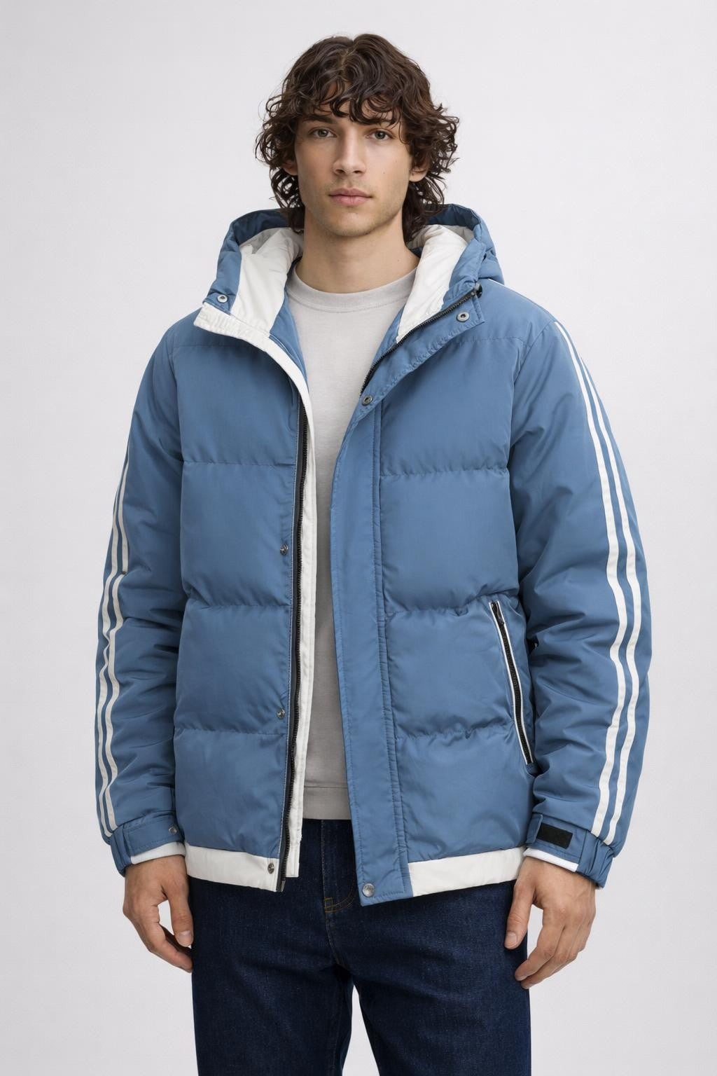 Men's Insulated Winter Jacket - Light Blue