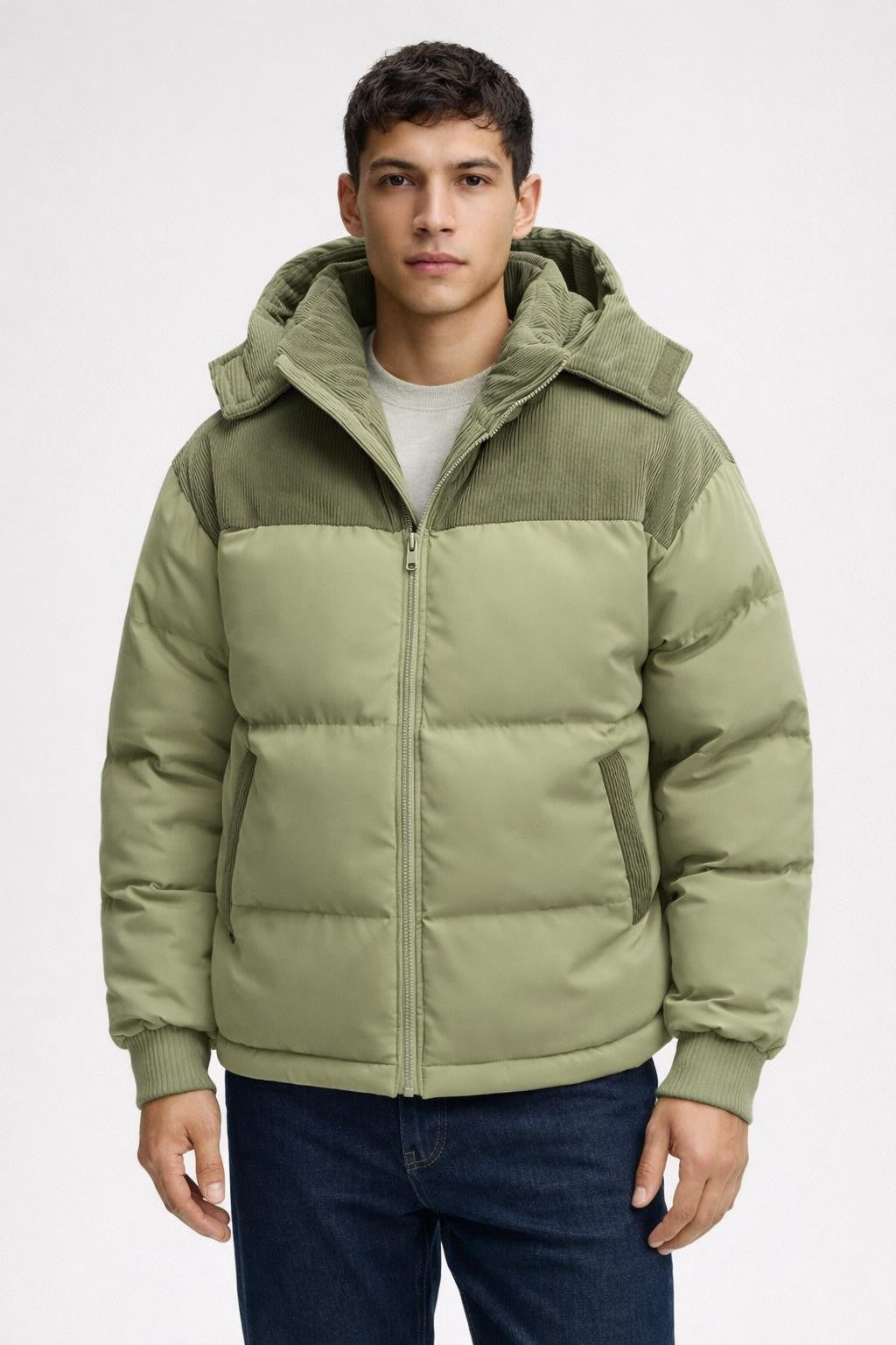 Men's Removable Lined Casual Jacket - Light Green