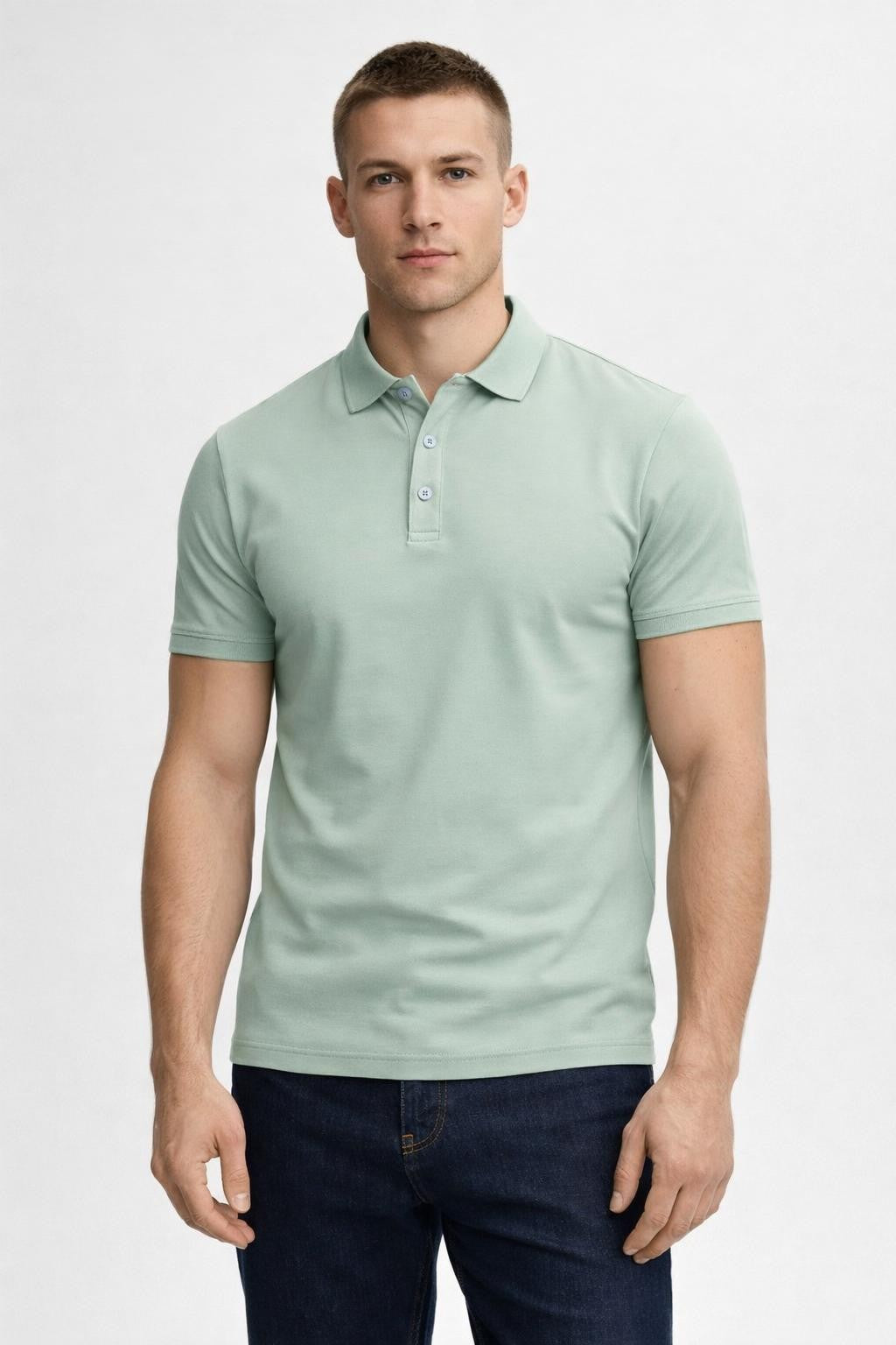 Classic Short-Sleeve Polo Shirt - Light Green