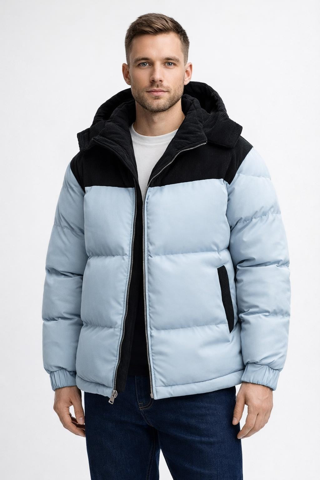 Men's Thick Windproof Winter Jacket - Light Green