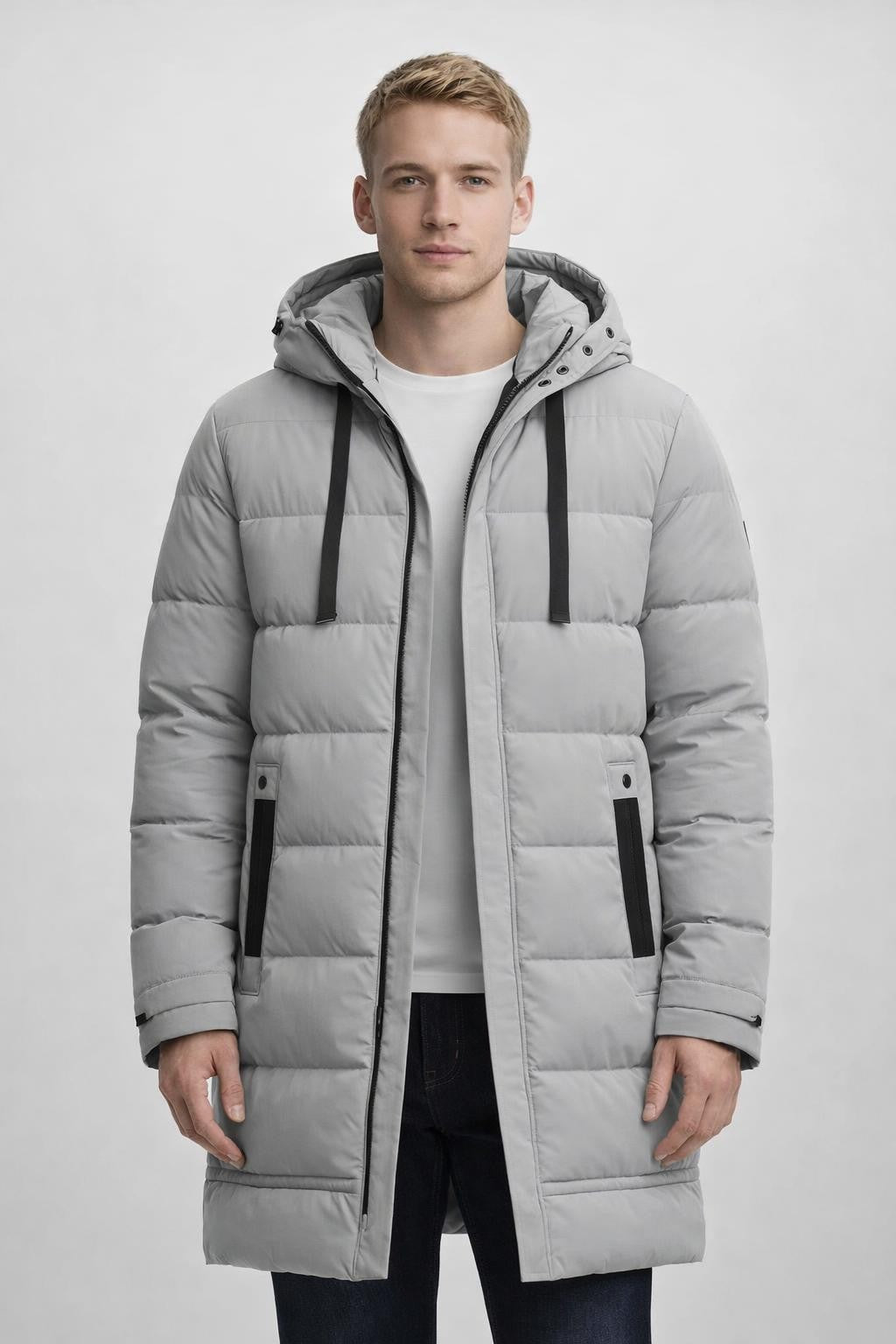 Men's Insulated Winter Jacket - Light Grey