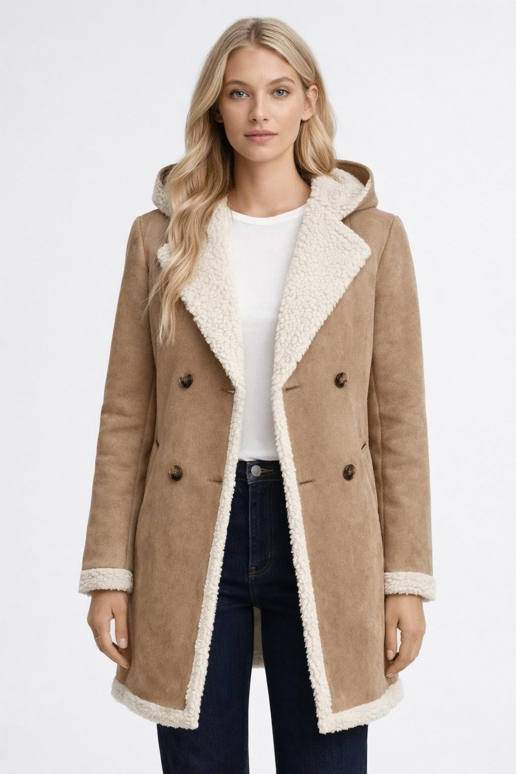 Casual Lightweight Jacket with Clean Design - Light Khaki