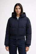 Women's Stand Collar Casual Jacket - Navy Blue