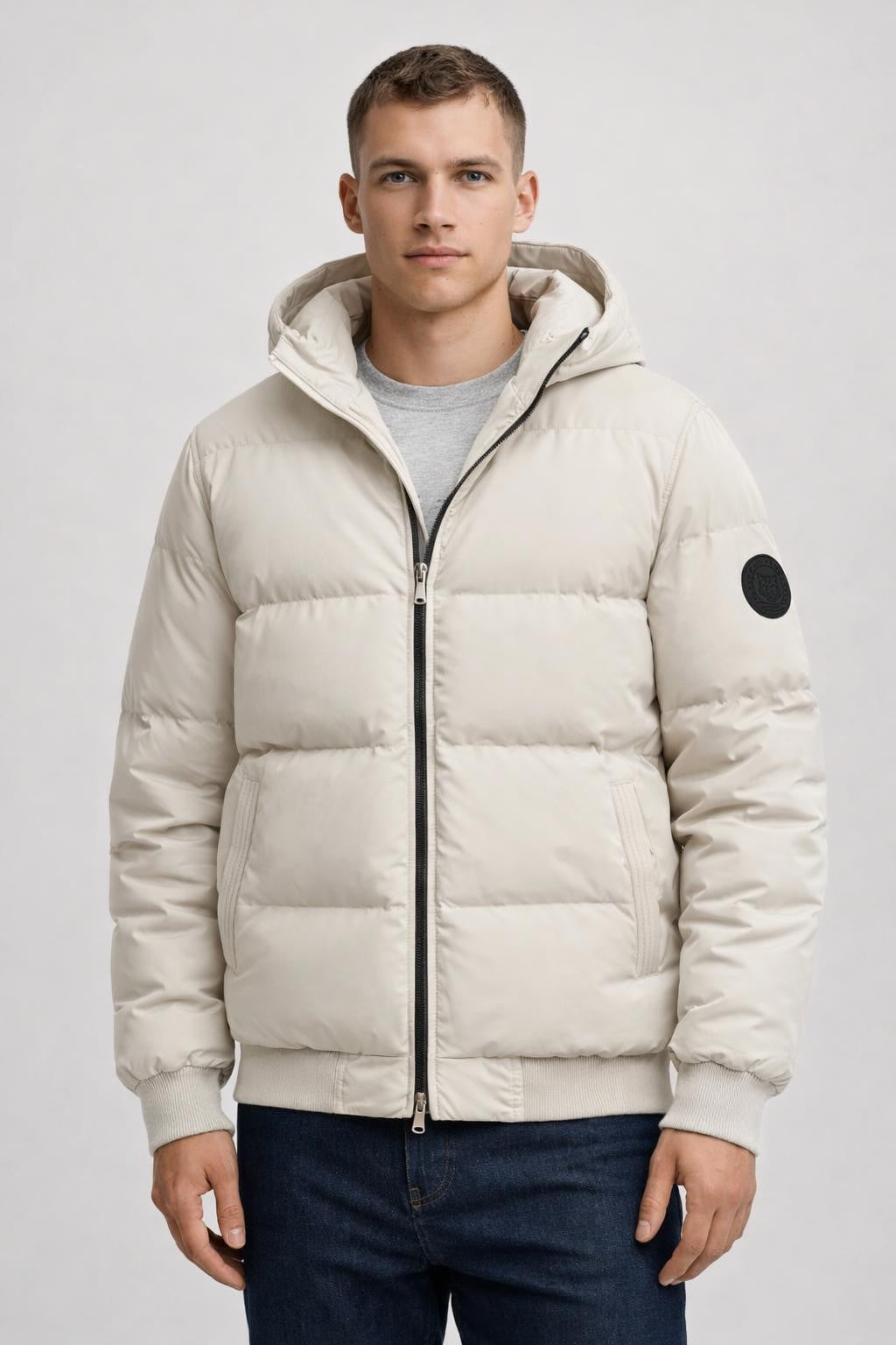 Men's Thick Casual Winter Jacket - Off White