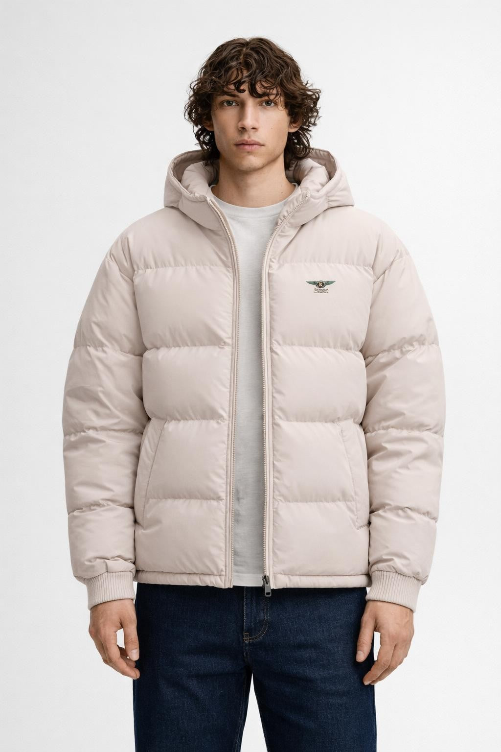 Unisex Thick Casual Stand Collar Jacket - Off White