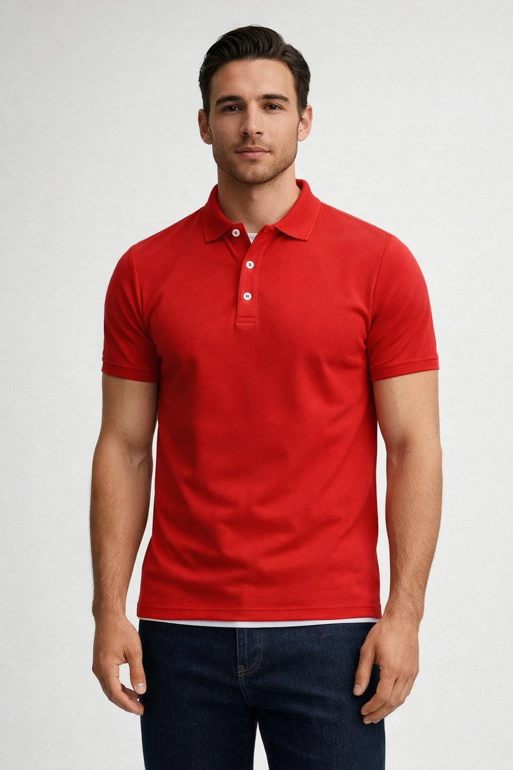 Men's Classic Short-Sleeve Polo Shirt - Red