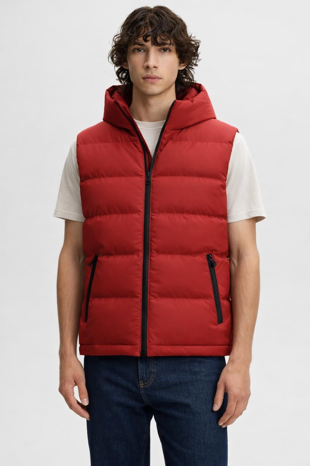 Men's Thickened Warm Sleeveless Vest - Red