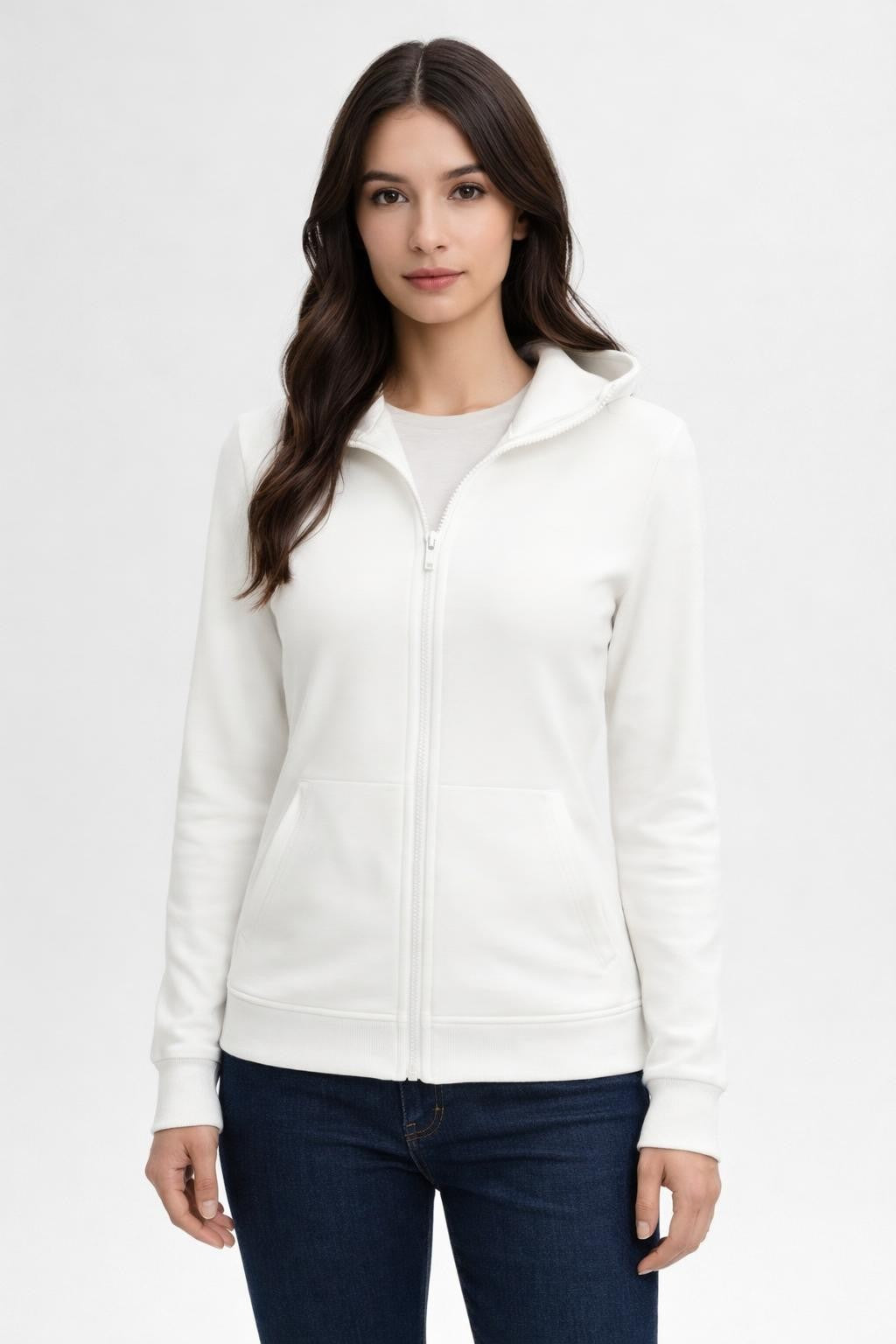 Fleece-Lined Bodycon Winter Jacket - White