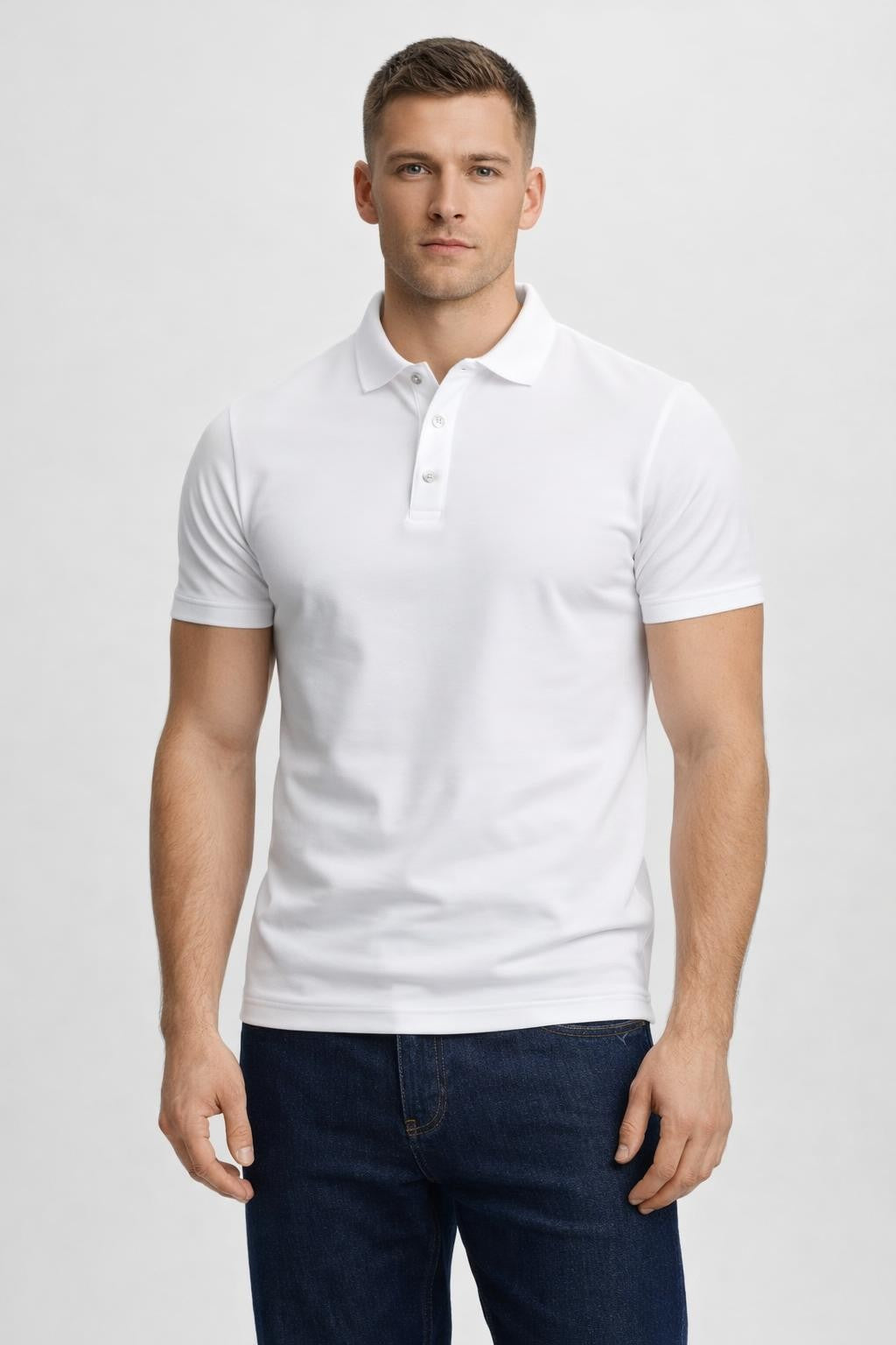 Classic Short-Sleeve Polo Shirt - White