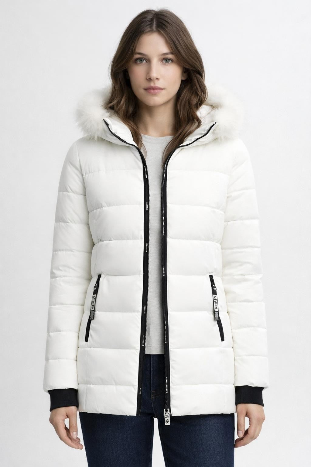 Plush Thickened Winter Jacket - White