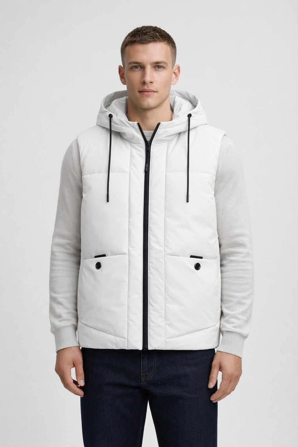 Men's Insulated Zip-Up Vest - White