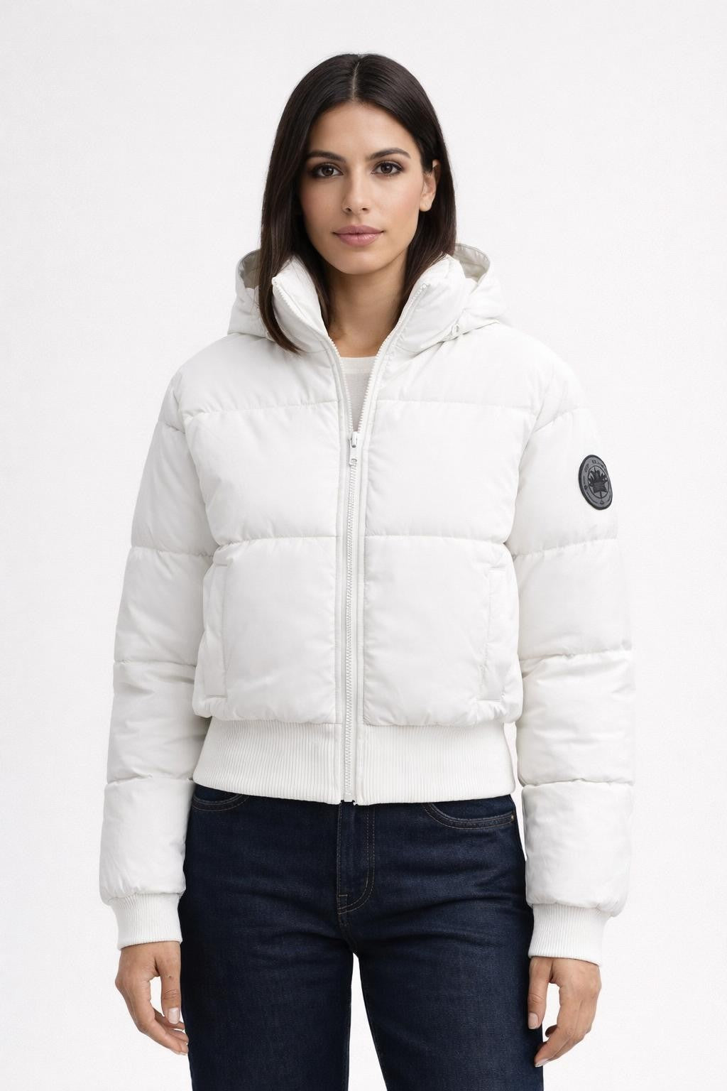 Women's Stand Collar Casual Jacket - White