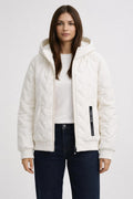 Lightweight Fleece-Lined Jacket with Stand Collar - White