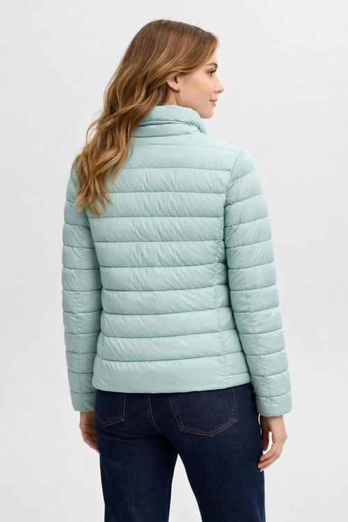 Padded White Down Winter Jacket - back view