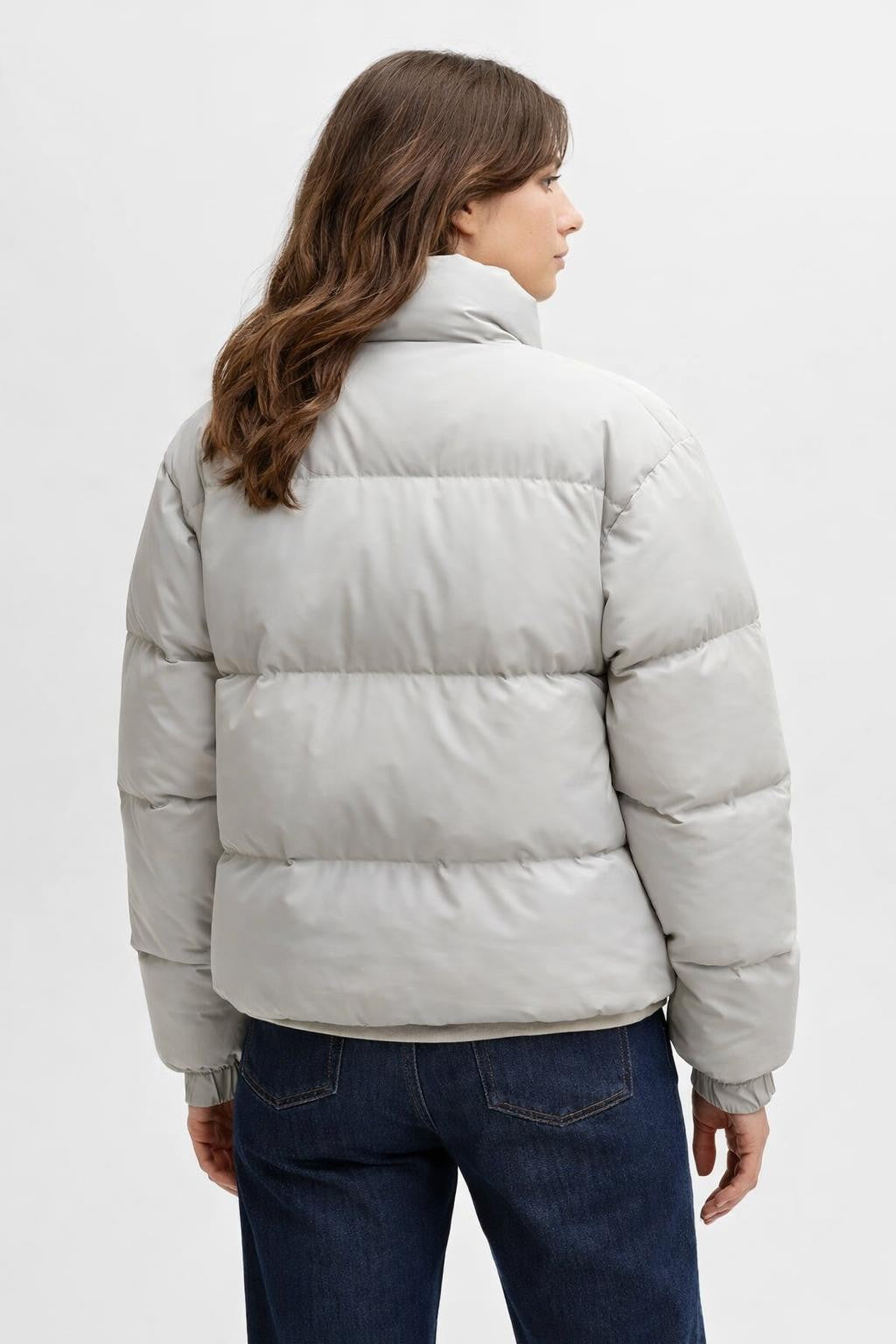 Long Sleeve Zip-Up Winter Jacket - back view