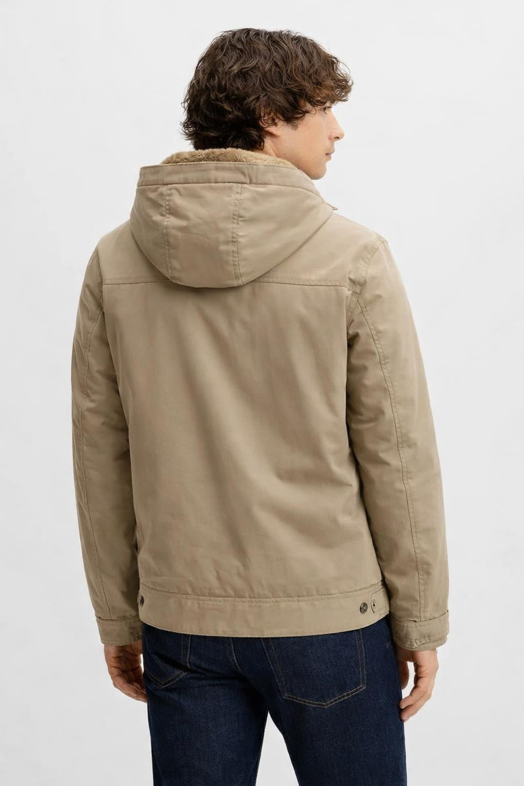 Men's Thick Fleece Winter Jacket - back view