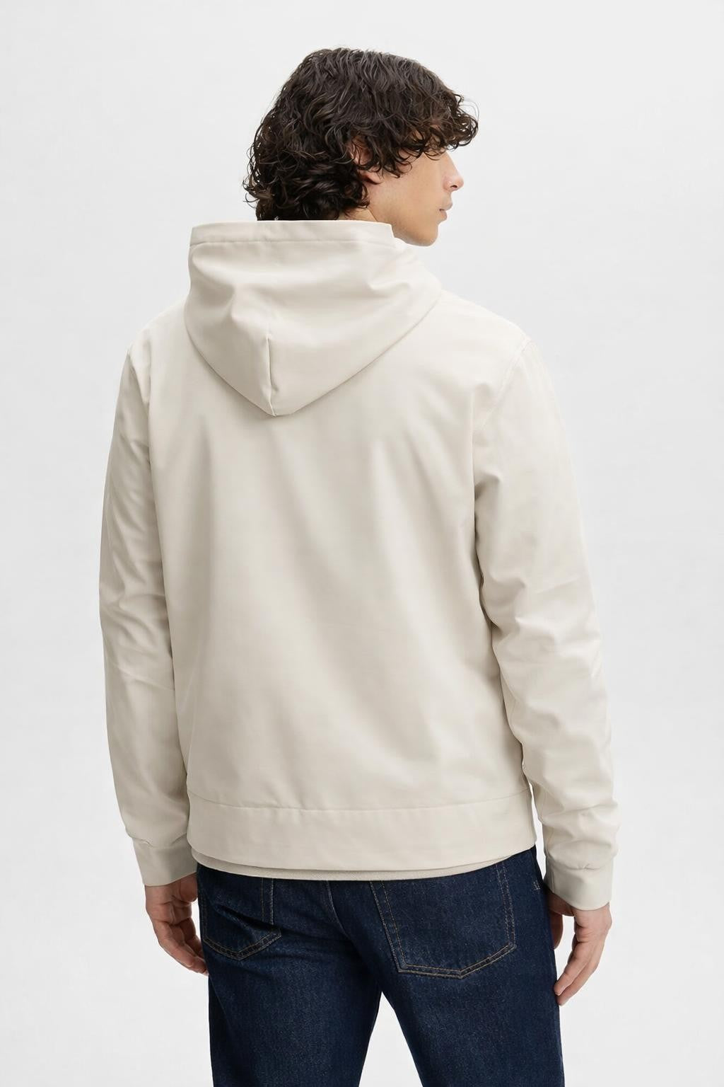 Padded Winter Jacket with Hood - back view