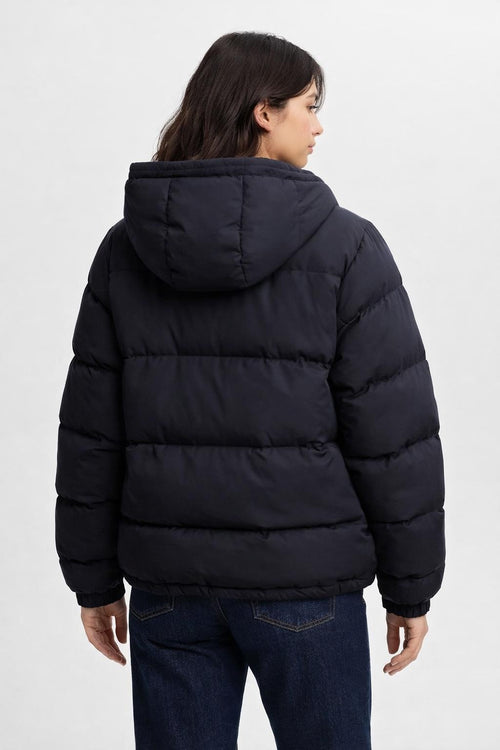 Casual Black Hooded Jacket - back view