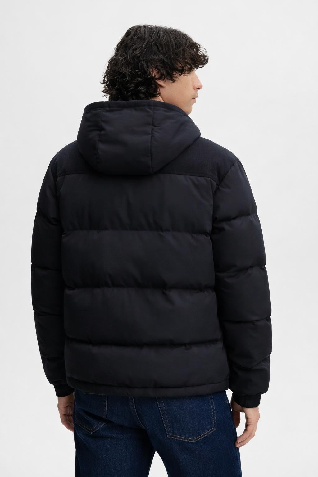 Padded Colorblock Winter Jacket - back view