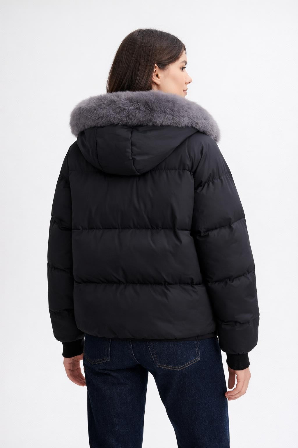 Thick Loose-Fit Winter Jacket - back view