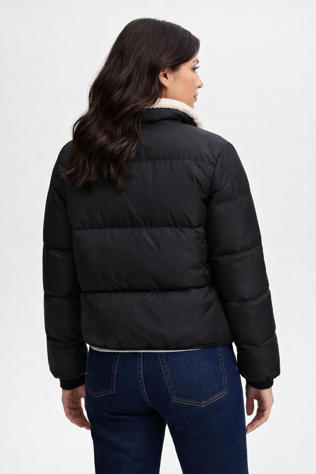 Long Sleeve Black Minimalist Jacket - back view