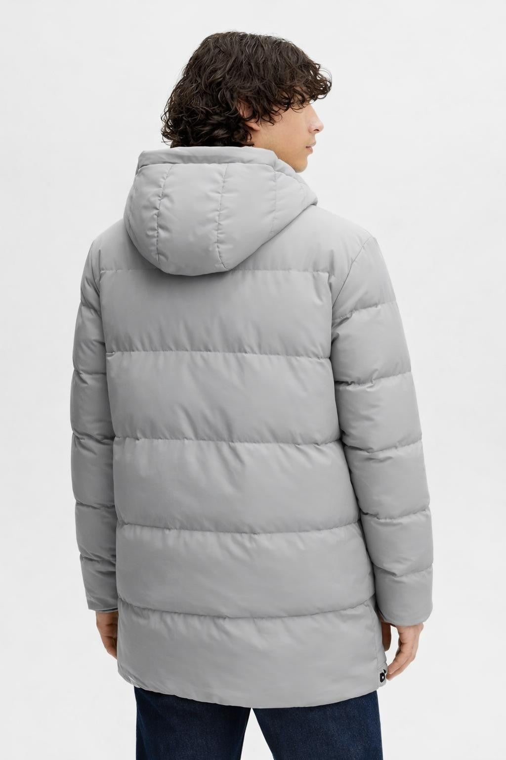 Men's Mid-Length Casual Zip Jacket - back view