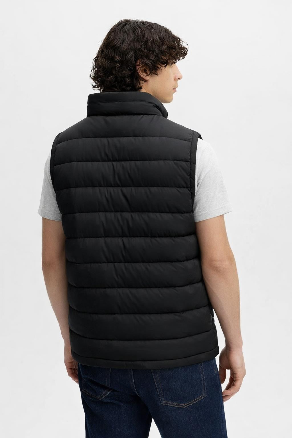 Men's Sleeveless Stand Collar Vest - back view