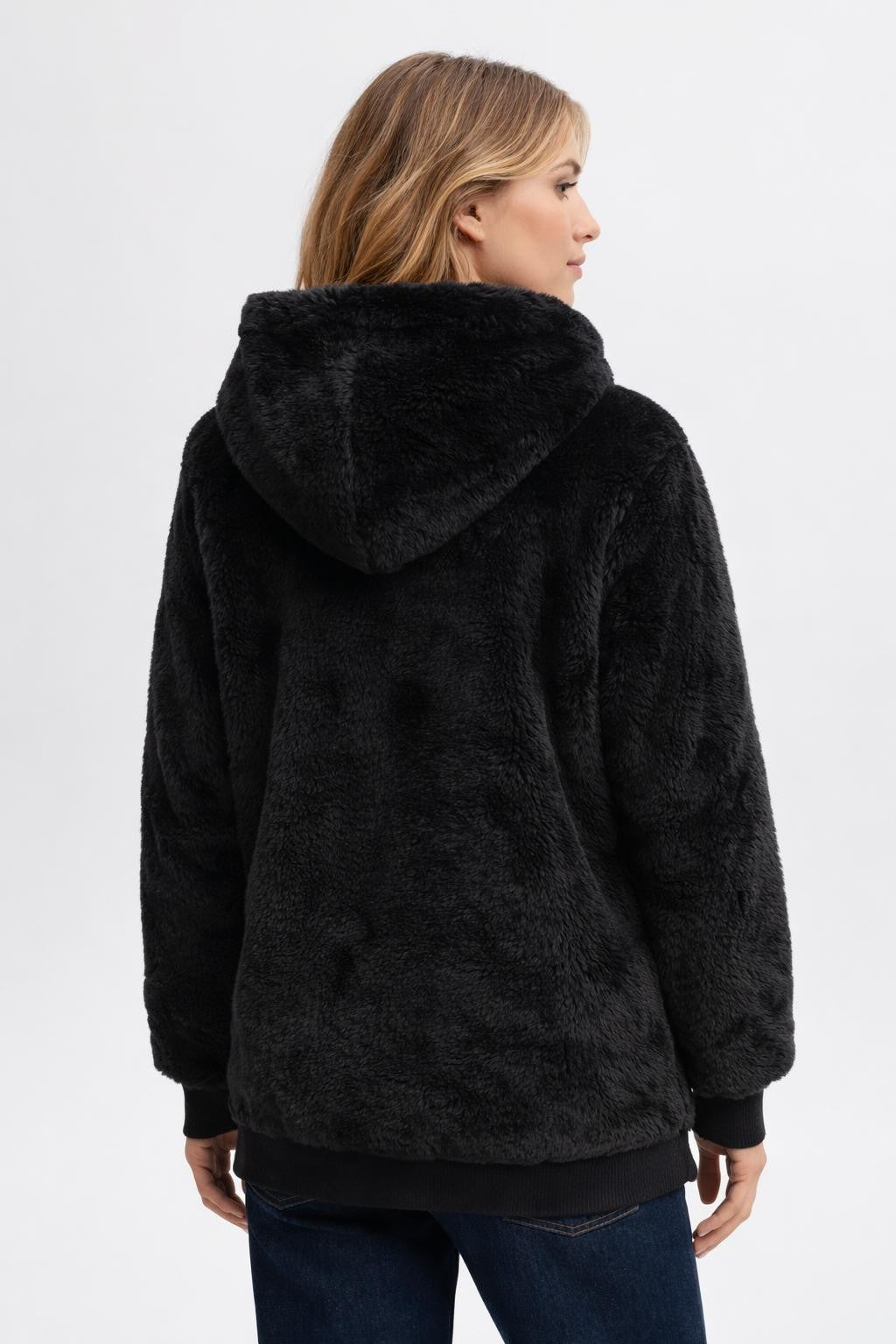 Fleece-Lined Zip-Up Jacket - back view