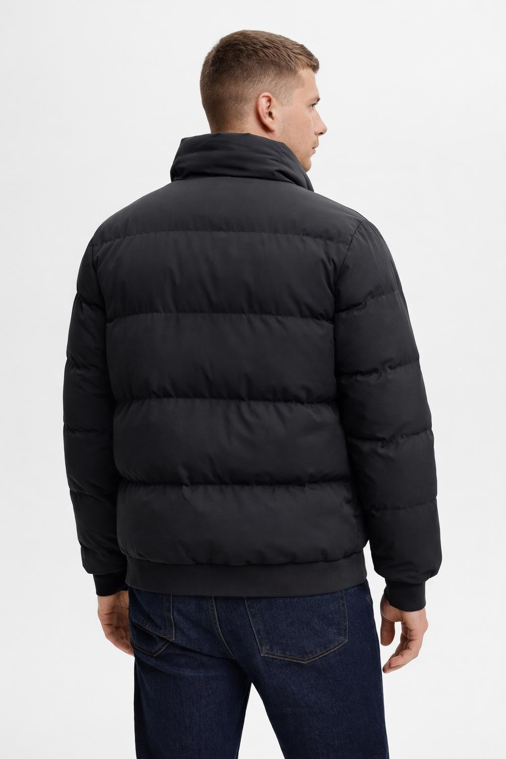 Men's Thick Casual Winter Jacket - back view