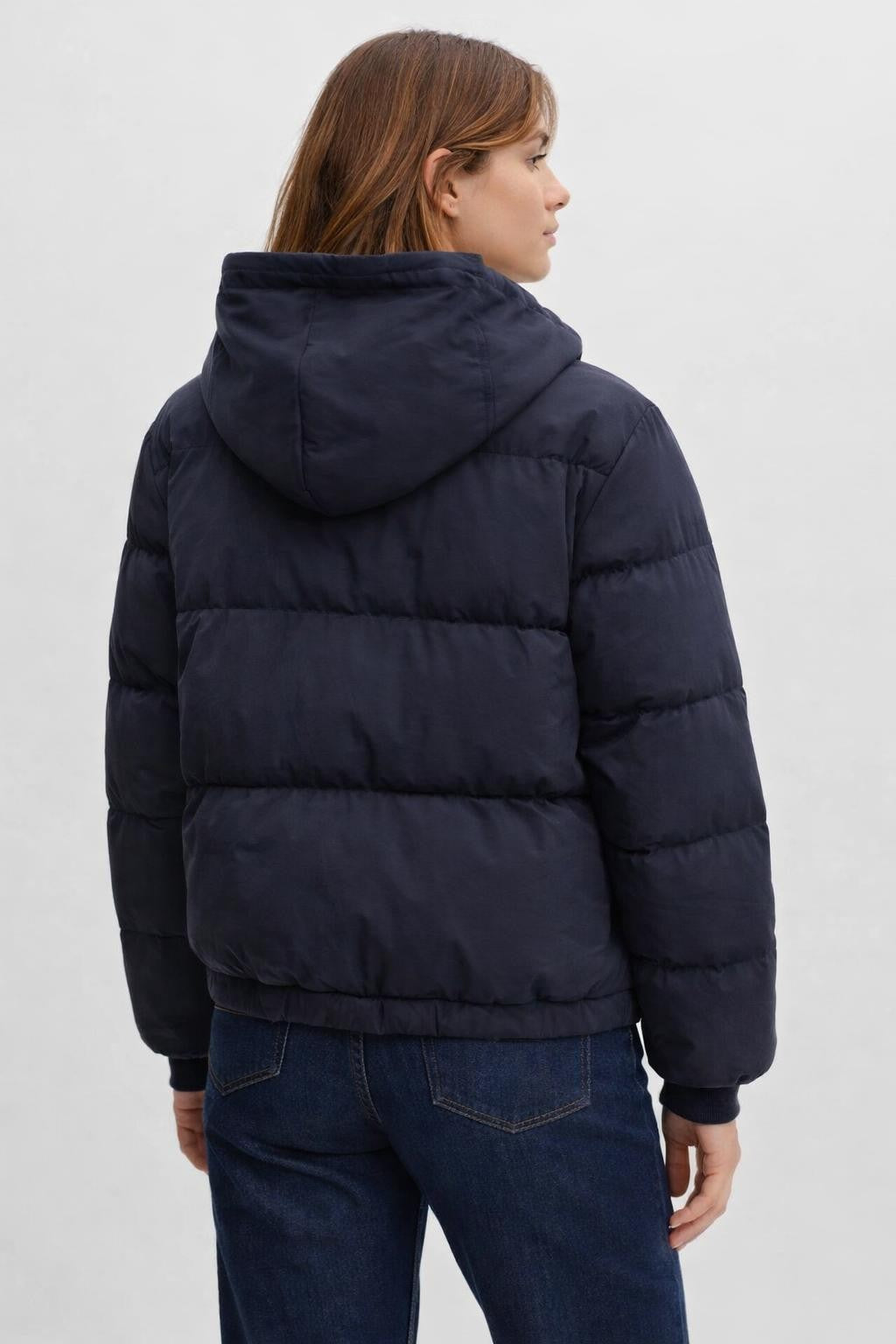 Relaxed Fit Black Casual Jacket - back view