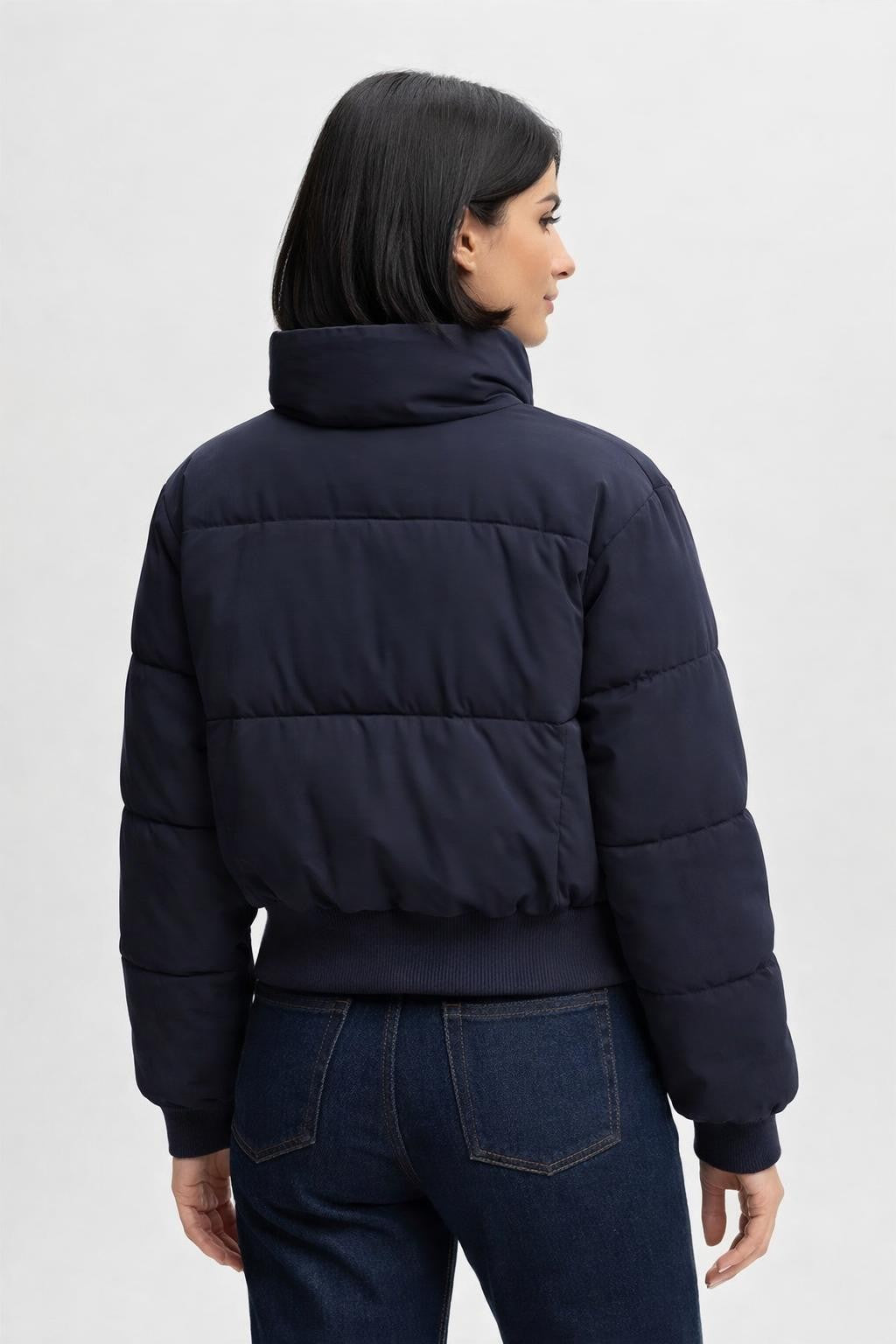 Women's Stand Collar Casual Jacket - back view