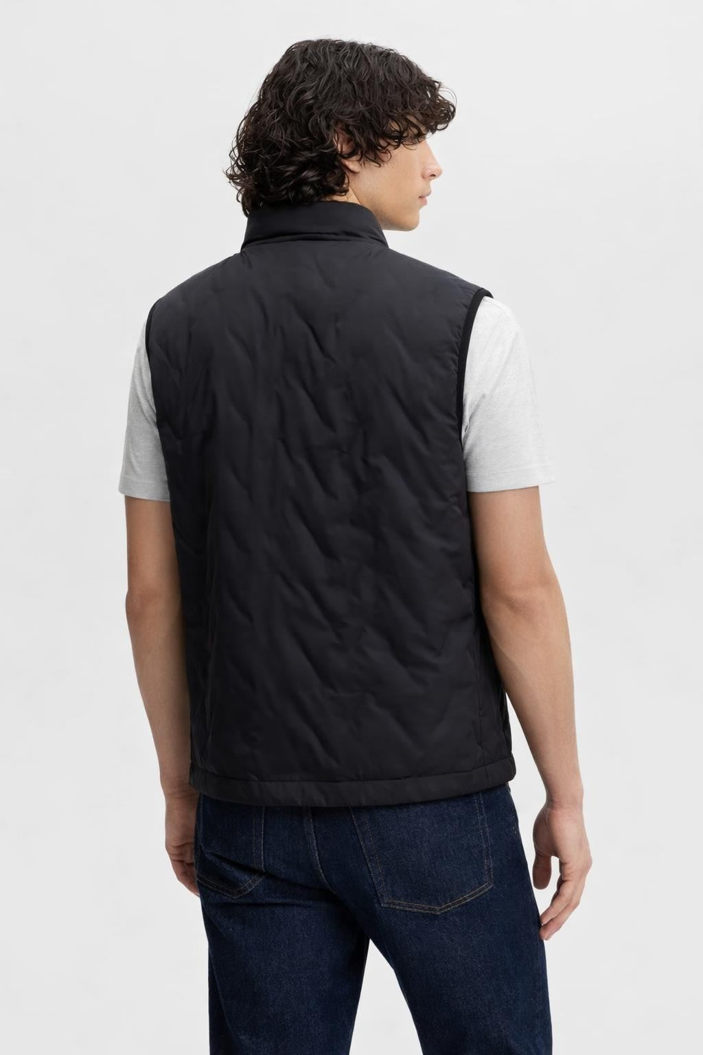 Men's Fleece-Lined Sleeveless Vest - back view