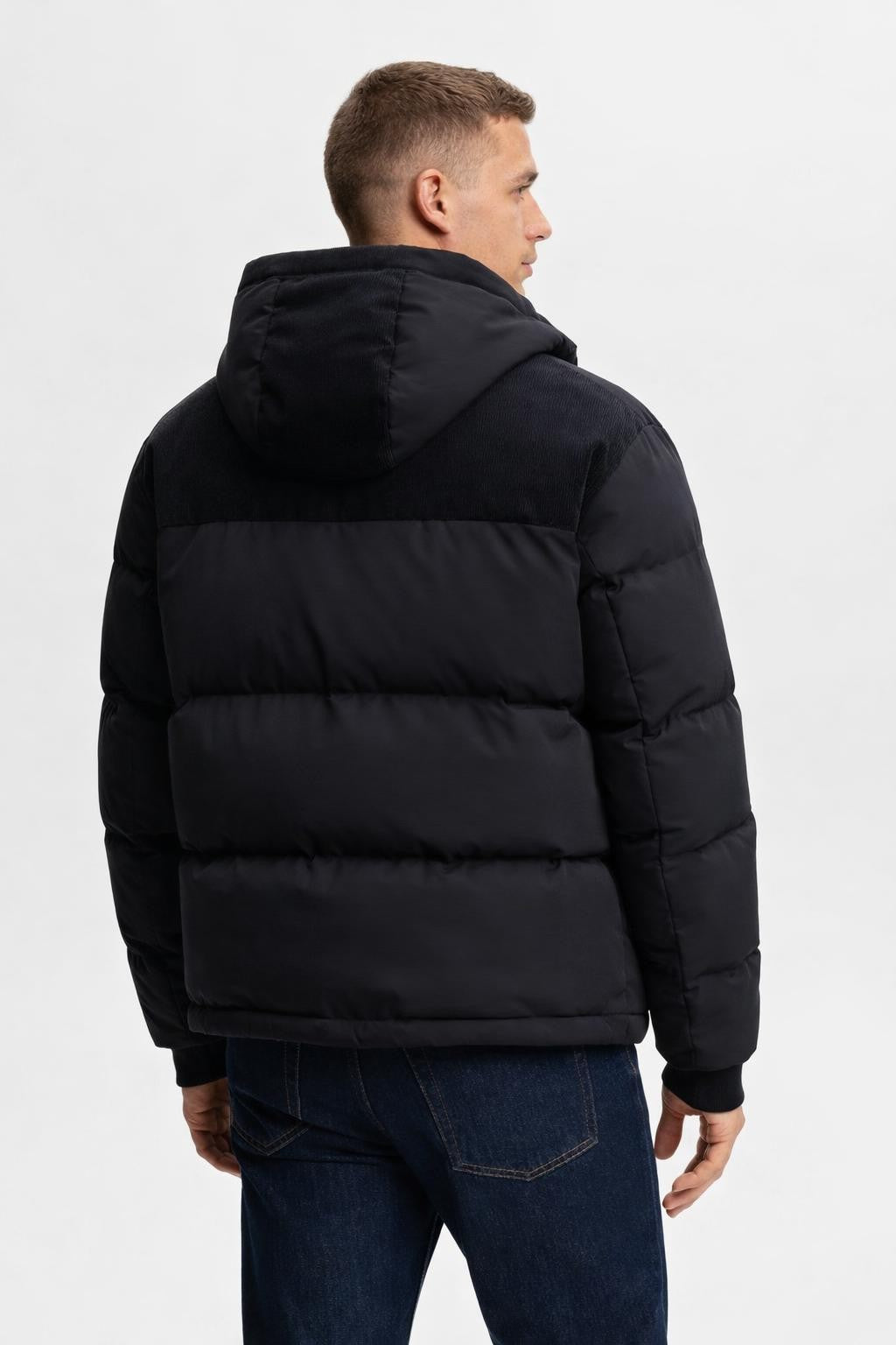 Men's Insulated Windproof Winter Jacket - back view