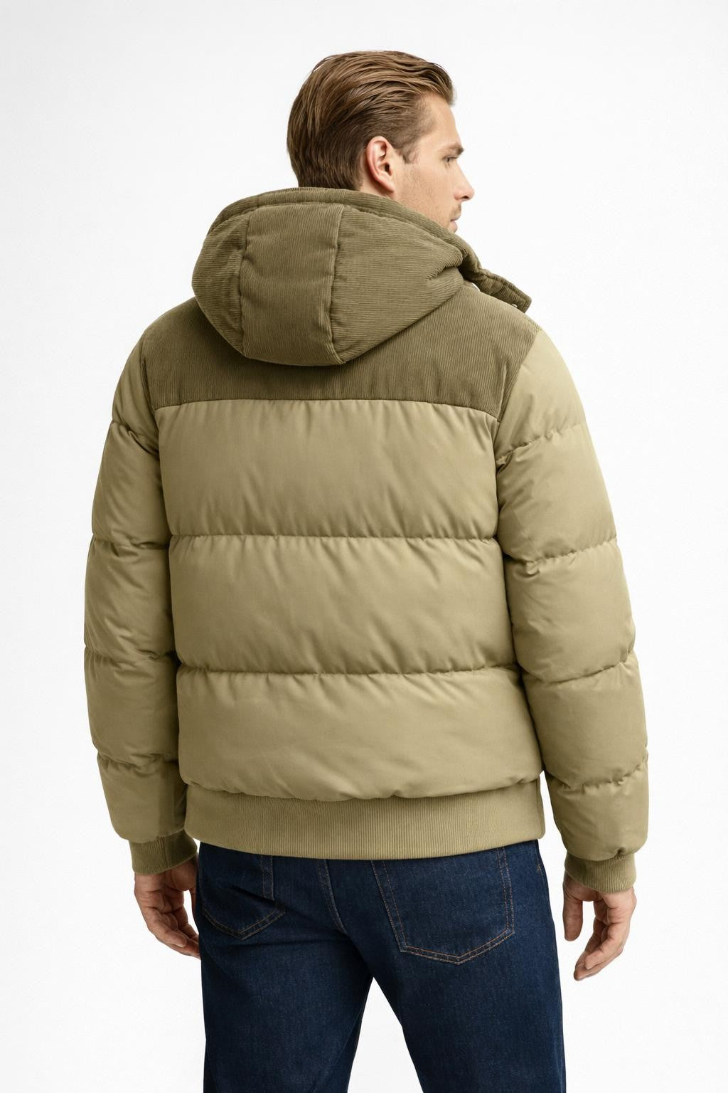 Quilted Colorblock Winter Jacket - back view