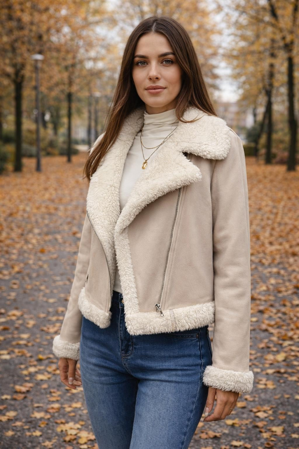 Casual Long-Sleeve Fleece-Lined Jacket - lifestyle 1