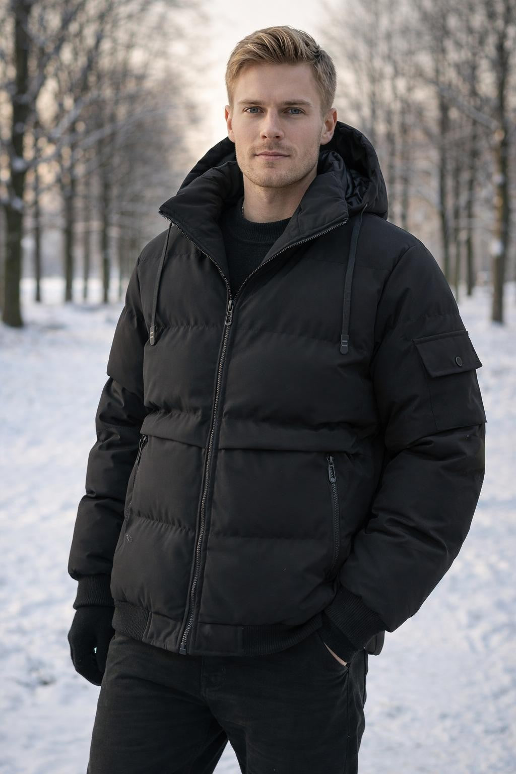 Sleeveless Casual Jacket with Detachable Hood - lifestyle 1