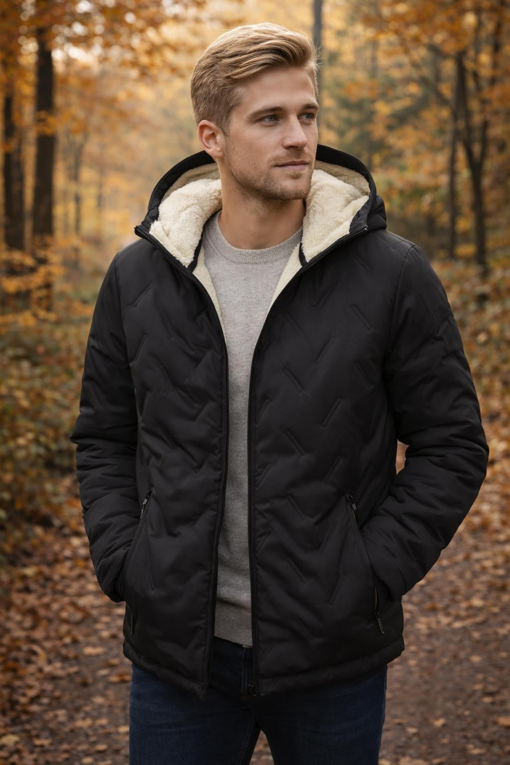 Men's Fleece-Lined Quilted Jacket - lifestyle 1