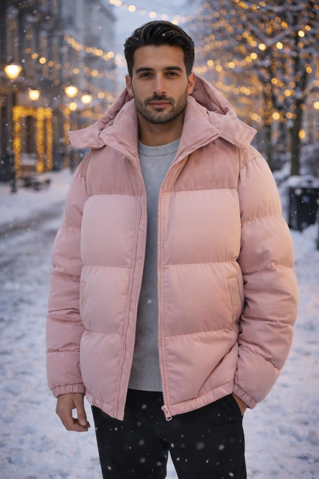Men's Windproof Thick Winter Jacket - lifestyle 1