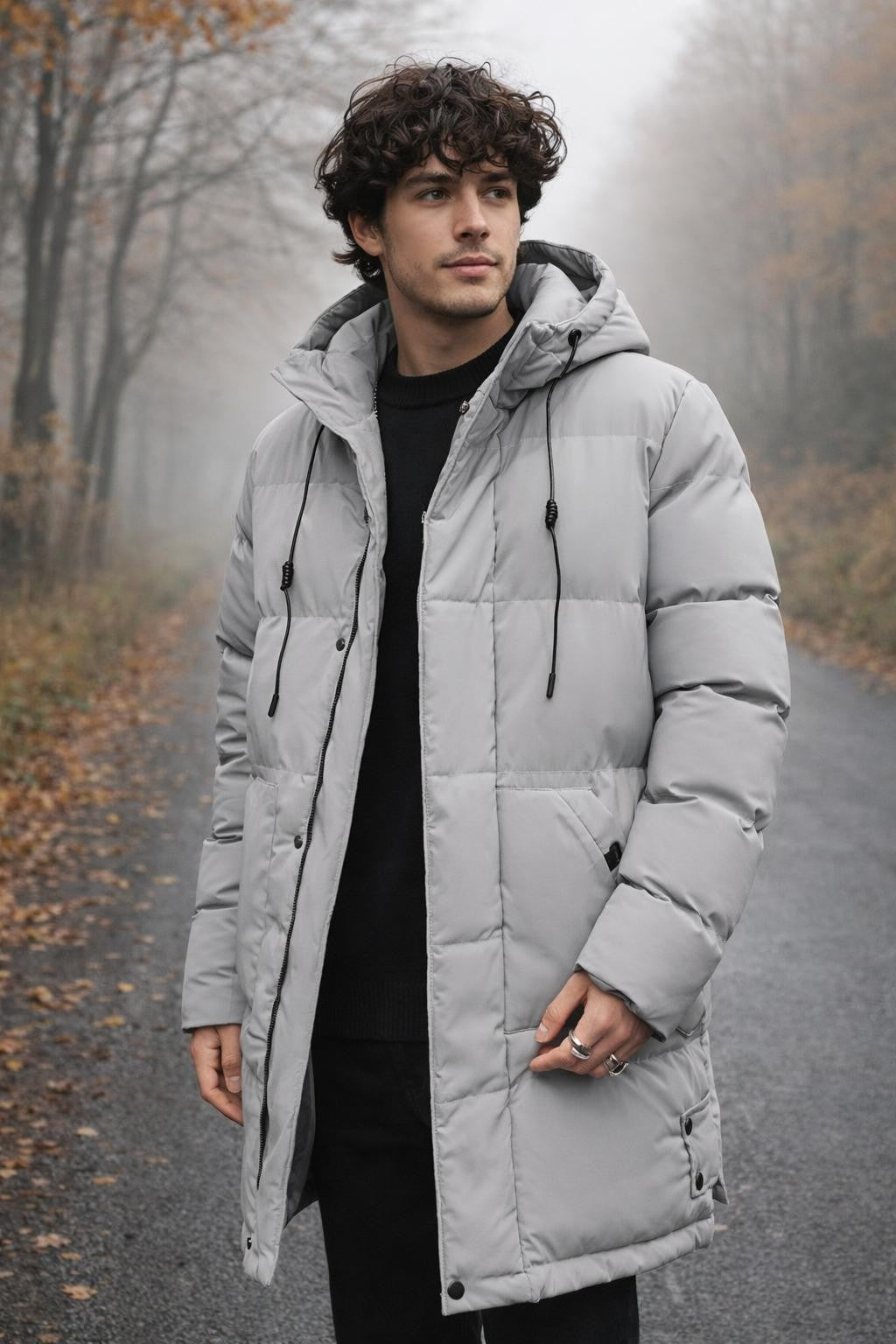 Men's Mid-Length Casual Zip Jacket - lifestyle 1