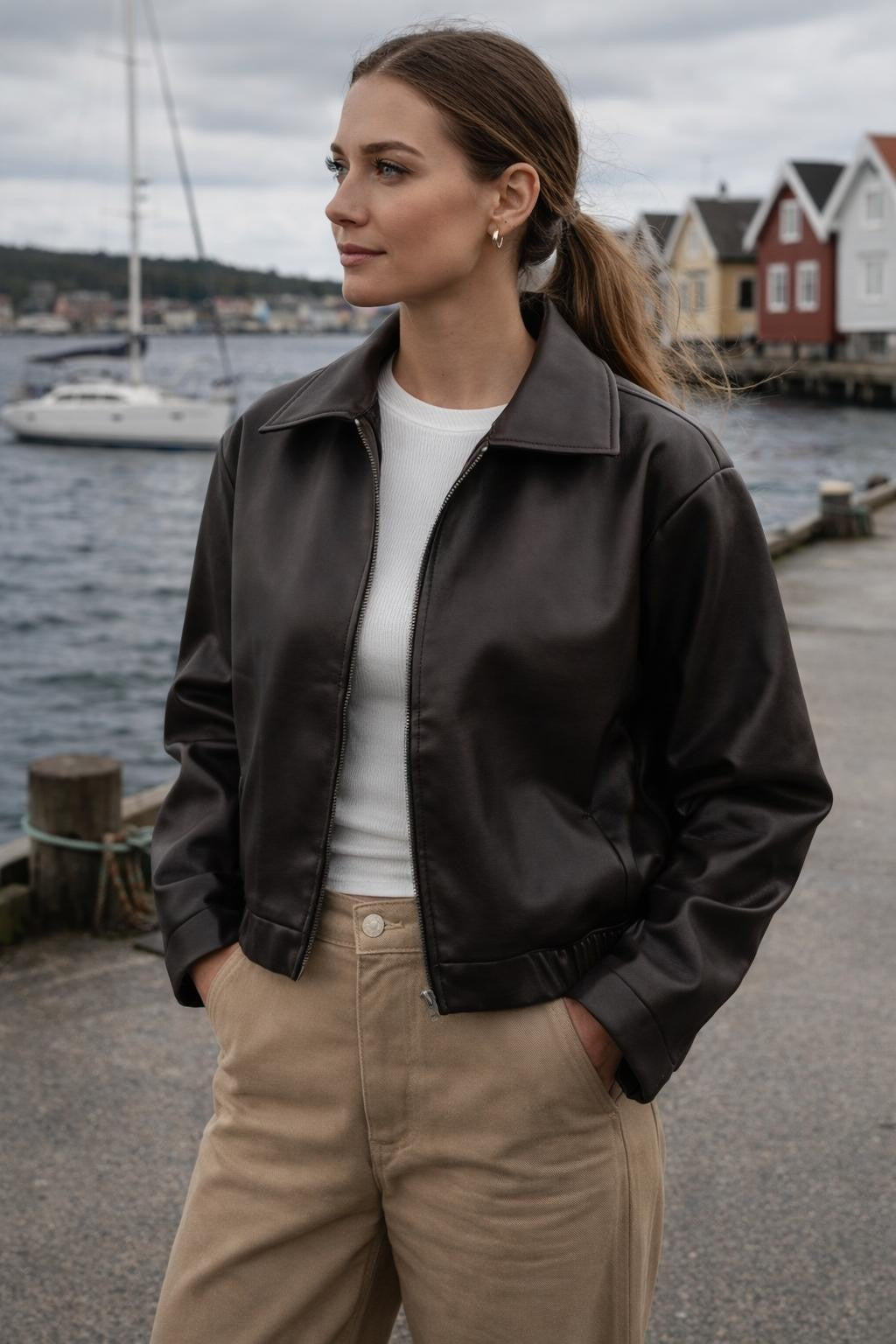Women's Sleek PU Jacket for Versatile Wear - lifestyle 1