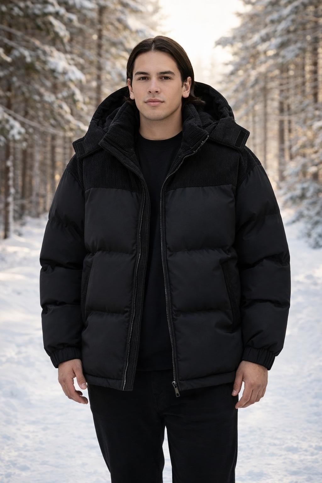 Plus Size Colorblock Winter Jacket - lifestyle 1