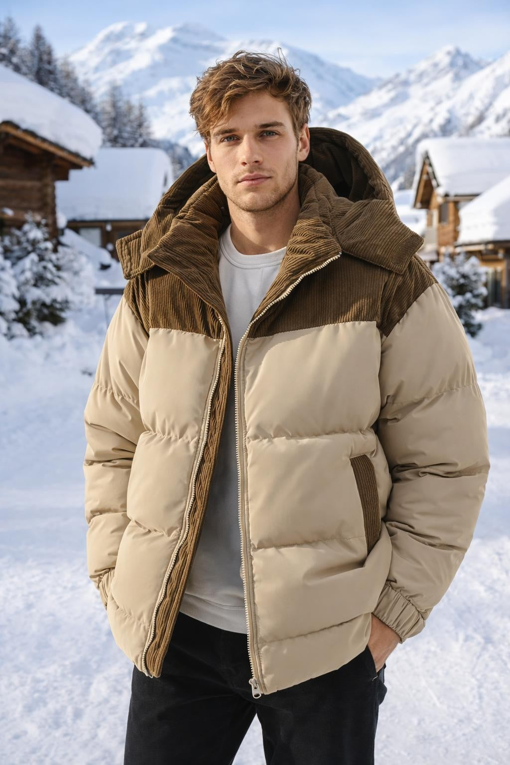 Plus Size Colorblock Winter Jacket - lifestyle 1